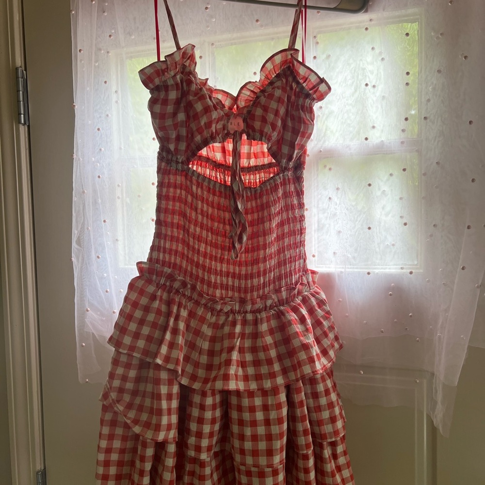 Red and White Gingham Dress